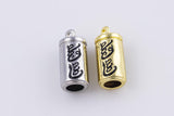 18k gold filled Soda Cola charm 8x18mm silver bracelet necklace pendant minimalist charms cz pave