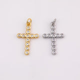 Cross charm 15x22mm 18K gold filled bracelet necklace pendant minimalist charms cz pave