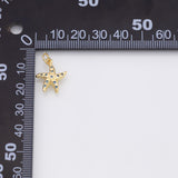 Blue starfish star fish charm 18k Gold Filled Charm Bar Bracelets and Necklaces Silver Pave CZ Minimalist Charms