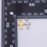 Cross Charm 10x17mm Charm 18K Gold Filled for Charm Bar Bracelets and Necklaces White Gold Silver Pave CZ Minimalist Charms