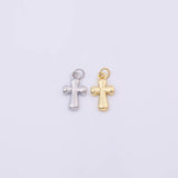 Cross Charm 10x17mm Charm 18K Gold Filled for Charm Bar Bracelets and Necklaces White Gold Silver Pave CZ Minimalist Charms