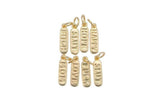 Dainty gold pill bar charm word love mom hope happy chill charm 18K gold filed charm for bracelet earring necklace d323-d330, d747