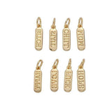 Dainty gold pill bar charm word love mom hope happy chill charm 18K gold filed charm for bracelet earring necklace d323-d330, d747