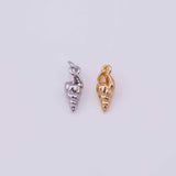 18k gold filled dainty sea snail shell ocean beach charm 12x5mm silver for earrings bracelets necklaces minimalist charms cz pave