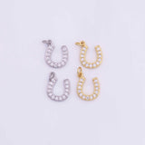 Horseshoe Charm 12x13mm 18K Gold Filled for Charm Bar Bracelets and Necklaces White Gold Silver Pave CZ Minimalist Charms