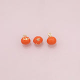 Pumpkin Jack-o'-lantern charm halloween fruit enamel charm 18k Gold Filled Charm Bar Bracelets and Necklaces Silver Charms