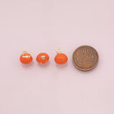 Pumpkin Jack-o'-lantern charm halloween fruit enamel charm 18k Gold Filled Charm Bar Bracelets and Necklaces Silver Charms