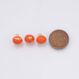 Pumpkin Jack-o'-lantern charm halloween fruit enamel charm 18k Gold Filled Charm Bar Bracelets and Necklaces Silver Charms