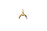 18K gold filled rainbow multicolor charm pendant 1420 14/20 gold filled 7x10mm