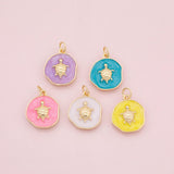 Sea turtle charm 18K Gold Filled Charm for Charm Bar Bracelets and Necklaces Charms Gold Filled Charms Minimalist CZ Pave