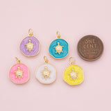 Sea turtle charm 18K Gold Filled Charm for Charm Bar Bracelets and Necklaces Charms Gold Filled Charms Minimalist CZ Pave