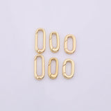 18k Gold Filled Oval Carabiner Clasp, Carabiner Lock Connector, Spring Push Gate for DIY Jewelry Finding Necklace Bracelet
