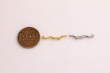 Wave Connector 2x21mm 22k Gold Filled Silver Charms Bracelet Necklace Pendant Minimalist Charms CZ Pave