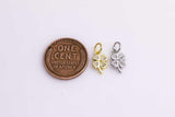 Lucky Flower charm 6x11mm 22k gold filled silver bracelet necklace pendant minimalist charms cz pave