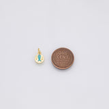 Fish charm Turquoise blue enamel 18k Gold Filled Charm Bar Bracelets and Necklaces Silver Pave CZ Minimalist Charms