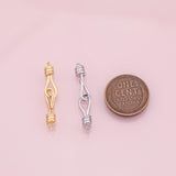 18K Gold Filled Silver fish hook and eye clasp S-Hook Clasp 5x30mm for DIY Finding Necklace Bracelet