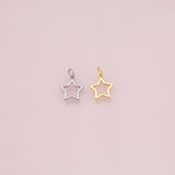 Star outline charm 18k Gold Filled Charm Bar Bracelets and Necklaces Silver Pave CZ Minimalist Charms