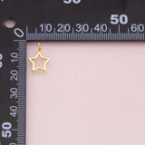 Star outline charm 18k Gold Filled Charm Bar Bracelets and Necklaces Silver Pave CZ Minimalist Charms