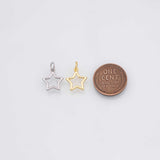 Star outline charm 18k Gold Filled Charm Bar Bracelets and Necklaces Silver Pave CZ Minimalist Charms