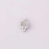 Silver cactus charm 9x14mm white gold filled bracelet necklace pendant minimalist charms cz pave