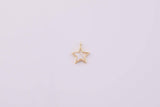 18K Gold Filled Mother of Pearl Star Charm 12mm Bracelet Necklace Pendant Minimalist Charms CZ Pave