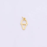 Ice Cream Cone Icecream 8x15mm 18K Gold Filled for Charm Bar Bracelets and Necklaces Gold Silver Pave CZ Minimalist Charms
