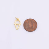 Ice Cream Cone Icecream 8x15mm 18K Gold Filled for Charm Bar Bracelets and Necklaces Gold Silver Pave CZ Minimalist Charms