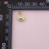 Evil eye with lashes and blue eye charm 18K Gold Filled for Charm Bar Bracelets and Necklaces Charms