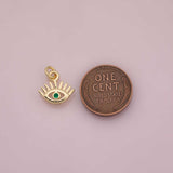 Evil eye with lashes and blue eye charm 18K Gold Filled for Charm Bar Bracelets and Necklaces Charms