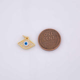 Evil eye with lashes and blue eye charm 18K Gold Filled for Charm Bar Bracelets and Necklaces Charms