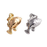 22k gold filled 3d fish charm 11x6mm bass silver bracelet necklace pendant minimalist charms cz pave