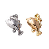 22k gold filled 3d fish charm 11x6mm bass silver bracelet necklace pendant minimalist charms cz pave