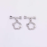Toggle Clasp Butterfly Flower Design 14mm 22k Gold Filled Silver for Charm Bar Bracelets and Necklaces Gold Pave CZ Minimalist Charms