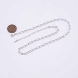 16" Silver Paperclip Necklace Paperclip Chain Silver 4x10mm Chain