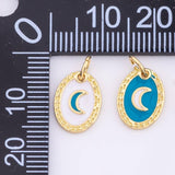 Enamel Moon Pendant Charm 9x12mm 18K Gold Filled for Charm Bar Bracelets and Necklaces White Gold Silver Pave CZ Minimalist Charms