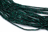 Natural Malachite Beads Full Strands-15.5 inches-Faceted Roundel 3mm and 4mm- Nice Size Hole- Diamond Cutting, High Facets