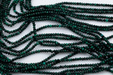 Natural Malachite Beads Full Strands-15.5 inches-Faceted Roundel 3mm and 4mm- Nice Size Hole- Diamond Cutting, High Facets