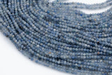 Kyanite Beads Full Strands-15.5 inches-3mm- Nice Size Hole- Diamond Cutting, High Facets-Nice and Sparkly-Faceted Round