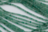 Green Aventurine Beads Full Strands-15.5 inches-3x4mm- Nice Size Hole- Diamond Cutting, High Facets-Nice and Sparkly-Faceted Round