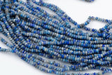 Natural Lapis Beads Full Strands-15.5 inches-3x4mm- Nice Size Hole- Diamond Cutting, High Facets-Nice and Sparkly-Faceted Round