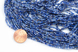 Sodalite- Beads Full Strands-15.5 inches- 2mm- Nice Size Hole- Diamond Cutting, High Facets-Nice and Sparkly-Faceted Round