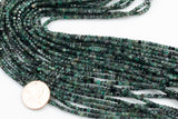 Natural Emerald- Beads Full Strands-15.5 inches- 2mm- Nice Size Hole- Diamond Cutting, High Facets-Nice and Sparkly-Faceted Cube