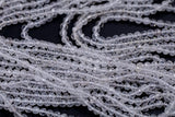 Natural Quartz- Beads Full Strands-15.5 inches- 2mm and 4mm- Nice Size Hole- Diamond Cutting, High Facets-Nice and Sparkly-Faceted Round