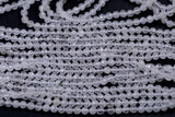Natural Cloudy Quartz- Full Strands-15.5 inches- 2mm and 4mm- Nice Size Hole- Diamond Cutting, High Facets-Nice and Sparkly-Faceted Round