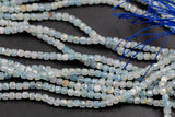 Natural Blue Calcite- Beads Full Strands-15.5 inches- 3mm- Nice Size Hole- Diamond Cutting, High Facets-Nice and Sparkly-Faceted Cube
