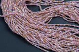Pink Opal- Beads Full Strands-15.5 inches- 2mm- Nice Size Hole- Diamond Cutting, High Facets-Nice and Sparkly-Faceted Round