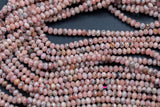 Rhodochrosite Beads Full Strands-15.5 inches-3x4mm- Nice Size Hole- Diamond Cutting, High Facets-Nice and Sparkly-Faceted Round