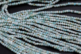 Natural Larimar - Beads Full Strands-15.5 inches- 2mm- Nice Size Hole- Diamond Cutting, High Facets-Nice and Sparkly-Faceted Cube