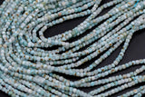 Natural Larimar - Beads Full Strands-15.5 inches- 2mm- Nice Size Hole- Diamond Cutting, High Facets-Nice and Sparkly-Faceted Cube
