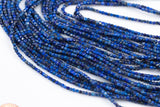 Natural Lapis - Beads Full Strands-15.5 inches- 2mm- Nice Size Hole- Diamond Cutting, High Facets-Nice and Sparkly-Faceted Cube